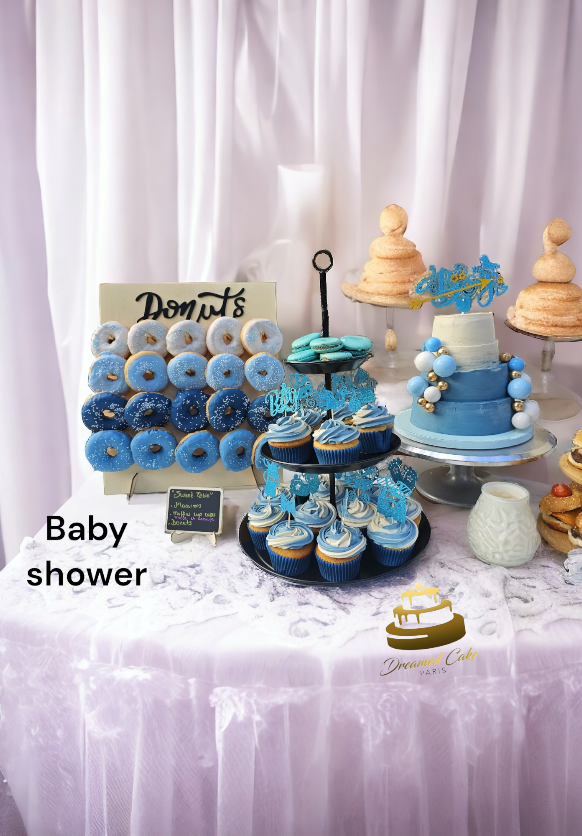 Dreamed Cake Bondoufle sweet table donut cupcake popcake baby shower naissance
